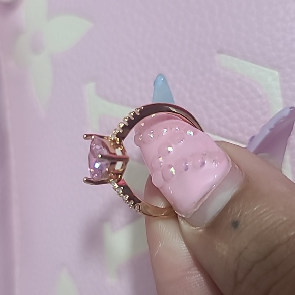 "Sweet Tiny Heart Pink Rose Gold Ring - Picture 2 of 4